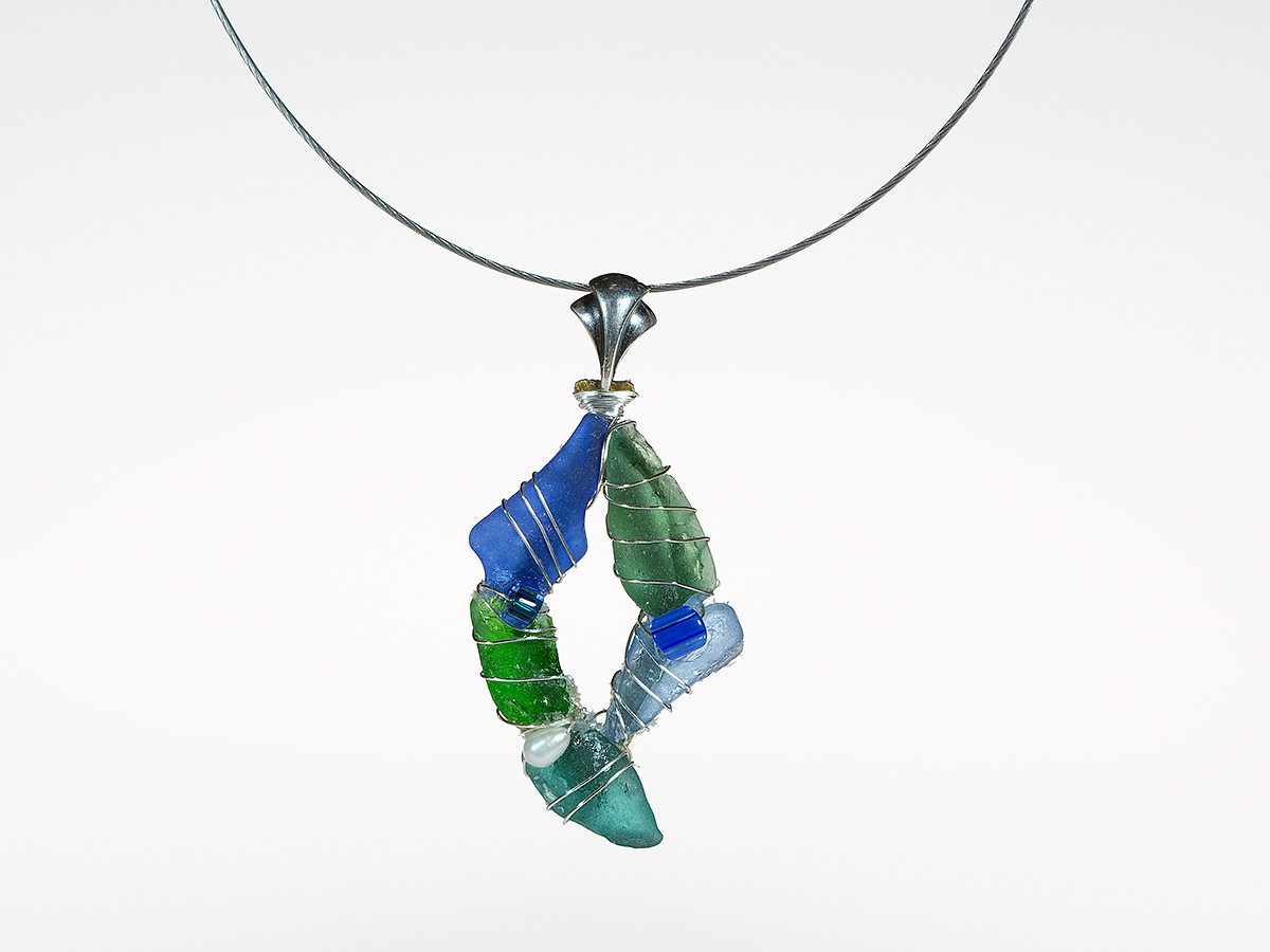 sea glass necklace product photography